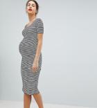 Isabella Oliver Stripe Jersey Midi T-shirt Dress - Navy