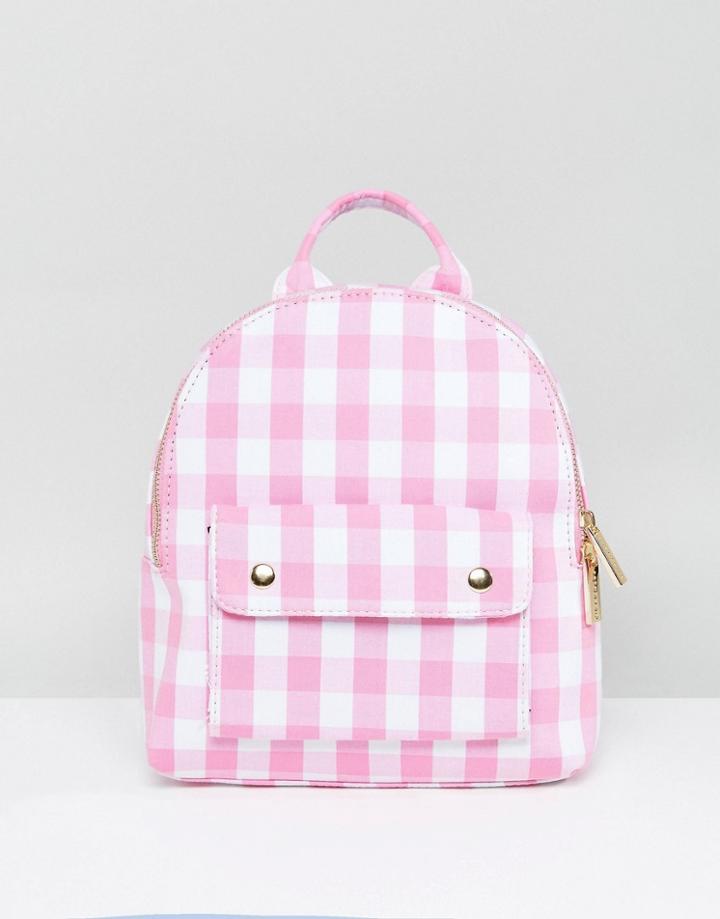Skinnydip Pink Gingham Mini Backpack - Pink