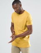 Asos Longline T-shirt In Mustard Yellow - Yellow