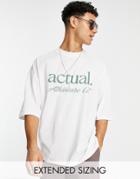 Asos Actual Oversized T-shirt With Logo Graphic Print In White