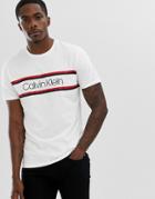 Calvin Klein Double Stripe T-shirt In White