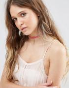 Designb London Blush Velvet Choker - Pink 217