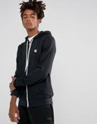 Element Cornell Logo Zip Up Hoodie In Black - Black