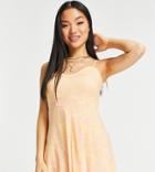 Miss Selfridge Petite Strappy Romper In Orange Zebra