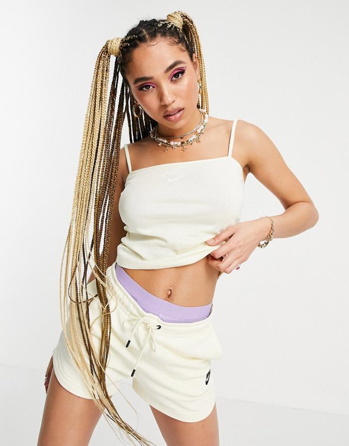 Nike Essentials Cami Tank Top In Cream-white