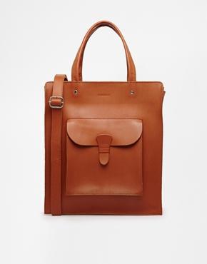 Sandqvist Christian Leather Tote Bag - Brown