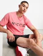 Nicce Saturn Embroidered T-shirt In Coral