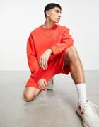 Topman Oversized Sweatshirt In Red - Part Of A Set-pink