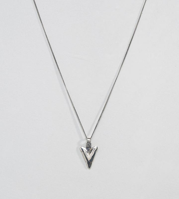Asos Sterling Silver Arrow Necklace - Silver