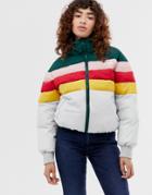 Wranger Rainbow Cropped Padded Jacket-multi