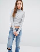 New Look Stand Neck Sweater - Gray