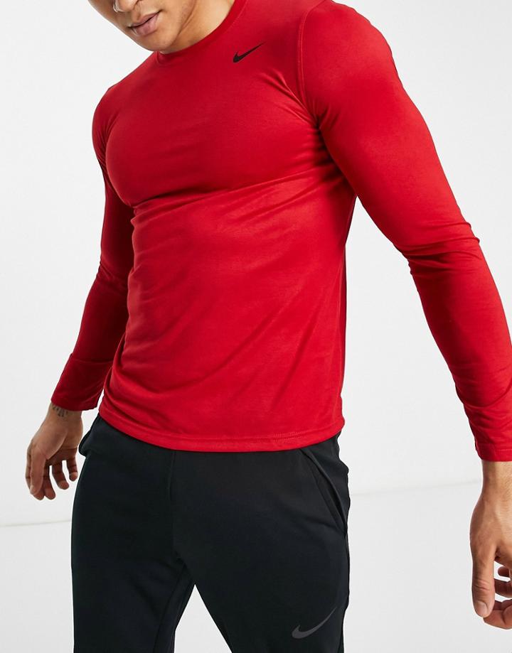 Nike Training Dri-fit Legend 2.0 Long Sleeve T-shirt In Red