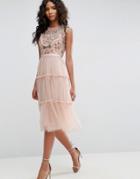 Needle & Thread Sundaze Embellished Tulle Midi Dress - Pink