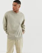 Asos Design Oversized Sweatshirt In Light Green - Green