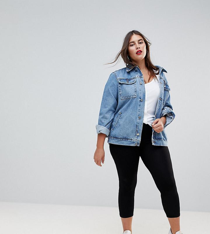 Asos Curve Cropped Leggings - Black