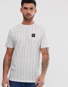 River Island T-shirt With Script Stripe In White