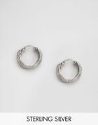 Kingsley Ryan Sterling Silver Engraved Hoop Earrings - Silver
