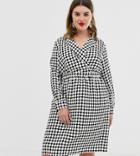 Vero Moda Curve Spot Wrap Front Midi Dress-multi