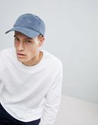 Hollister Twill Canvas Logo Dad Baseball Cap In To Navy - Navy