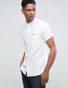 Ted Baker Slim Grandad Short Sleeve Shirt - White