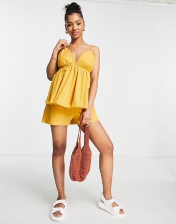 Urban Threads Beach Cami Set In Yellow