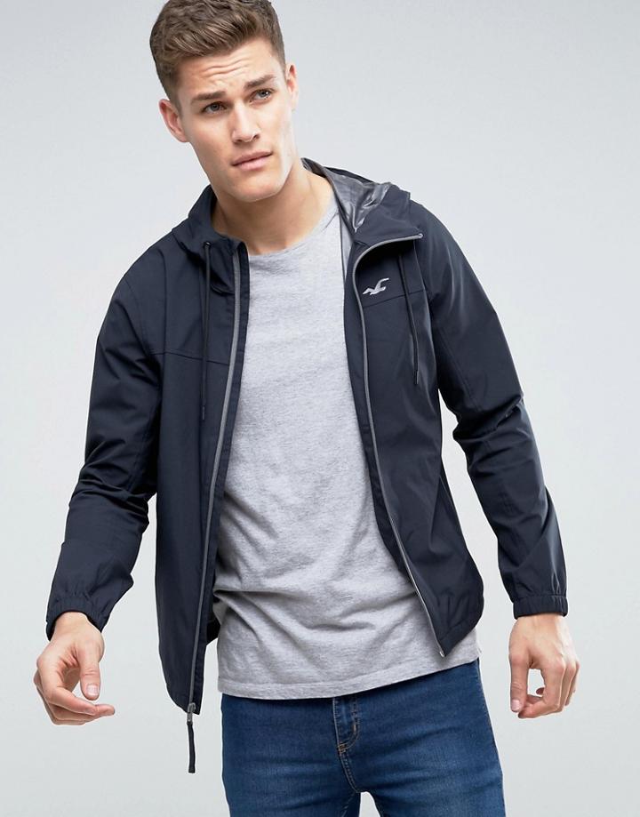Hollister Hooded Windbreaker In Black - Black