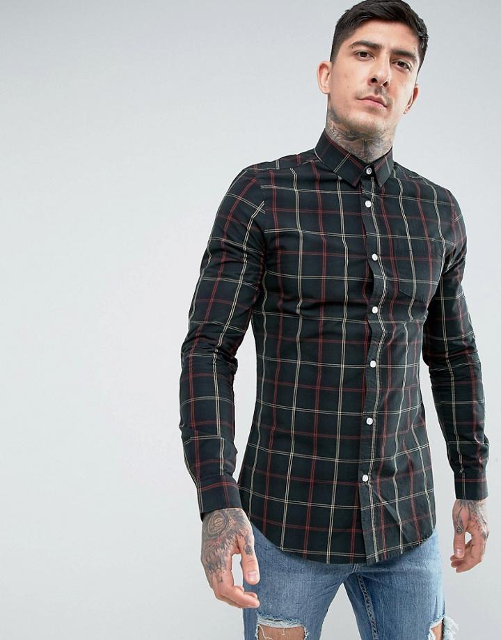 Threadbare Yarn Dye Poplin Check Shirt - Green