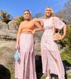 Labelrail X Olivia & Alice Volume Maxi Skirt In Bright Stripe-pink