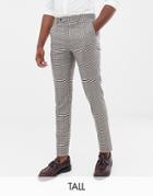 Gianni Feraud Tall Slim Fit Heritage Check Wool Blend Suit Pants - Brown