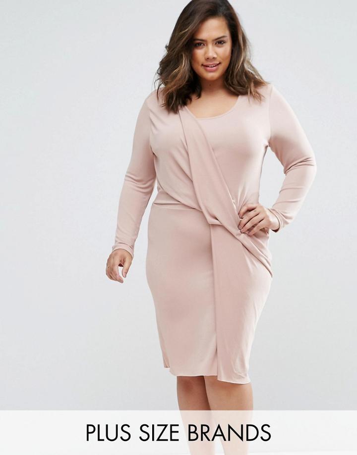 Elvi Plus Twist Dress - Pink