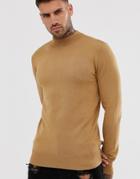 Gianni Feraud Premium Muscle Fit Stretch Turtleneck Fine Gauge Sweater