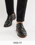 Kg By Kurt Geiger Wide Fit Leather Brogue Shoes - Black