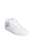 Adidas Originals Forum Low Sneakers In White With Purple Trefoil