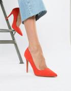 Qupid Pointed High Heeled Shoes-red