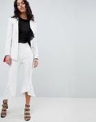 Elliatt Striped Cropped Tailored Pants - White