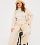 In The Style Plus X Perrie Sian Tailored Wide Leg Pants In Camel - Part Of A Set-neutral
