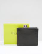 Ted Baker Wallet With Coin Wallet & Contrast Edge - Black