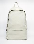 Dark Future Backpack With Front Zip In Faux Nubuck - Gray