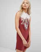 Allsaints Jay Clement Dress In Silk - Red