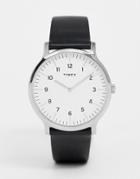 Timex Oslo Leather Watch In Black 40mm