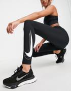Nike Running Dri-fit Swoosh 7/8 Leggings In Black