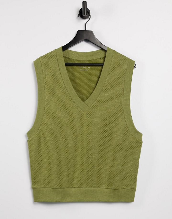 Asos 4505 Sweater Vest In Open Knit Jersey-multi