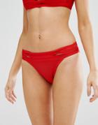 Missguided Bandage Bikini Bottom - Red