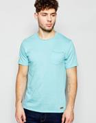 Brave Soul Plain Raw Edge T-shirt - Blue