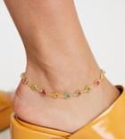 Image Gang 18k Gold Plated Rainbow Drops Anklet