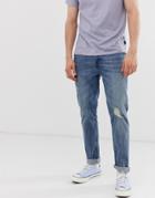 Burton Menswear Tapered Jean In Green Wash - Green