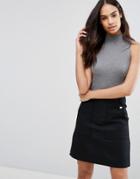 Lipsy Roll Neck Contrast Sweater Dress - Gray