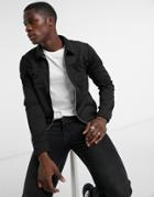 Jack & Jones Premium Zip Thru Boxy Jersey Jacket In Black