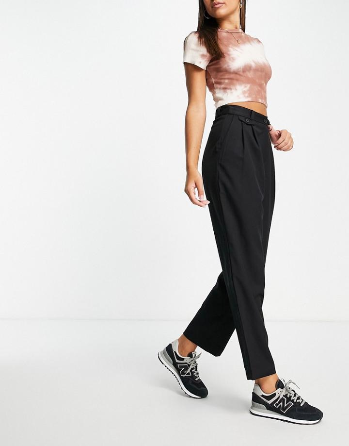 Monki Recycled Tailored Pants In Black