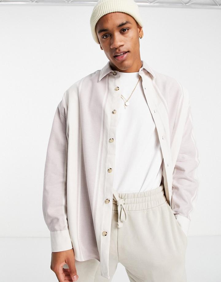 Topman Relaxed Stripe Shirt In Pink